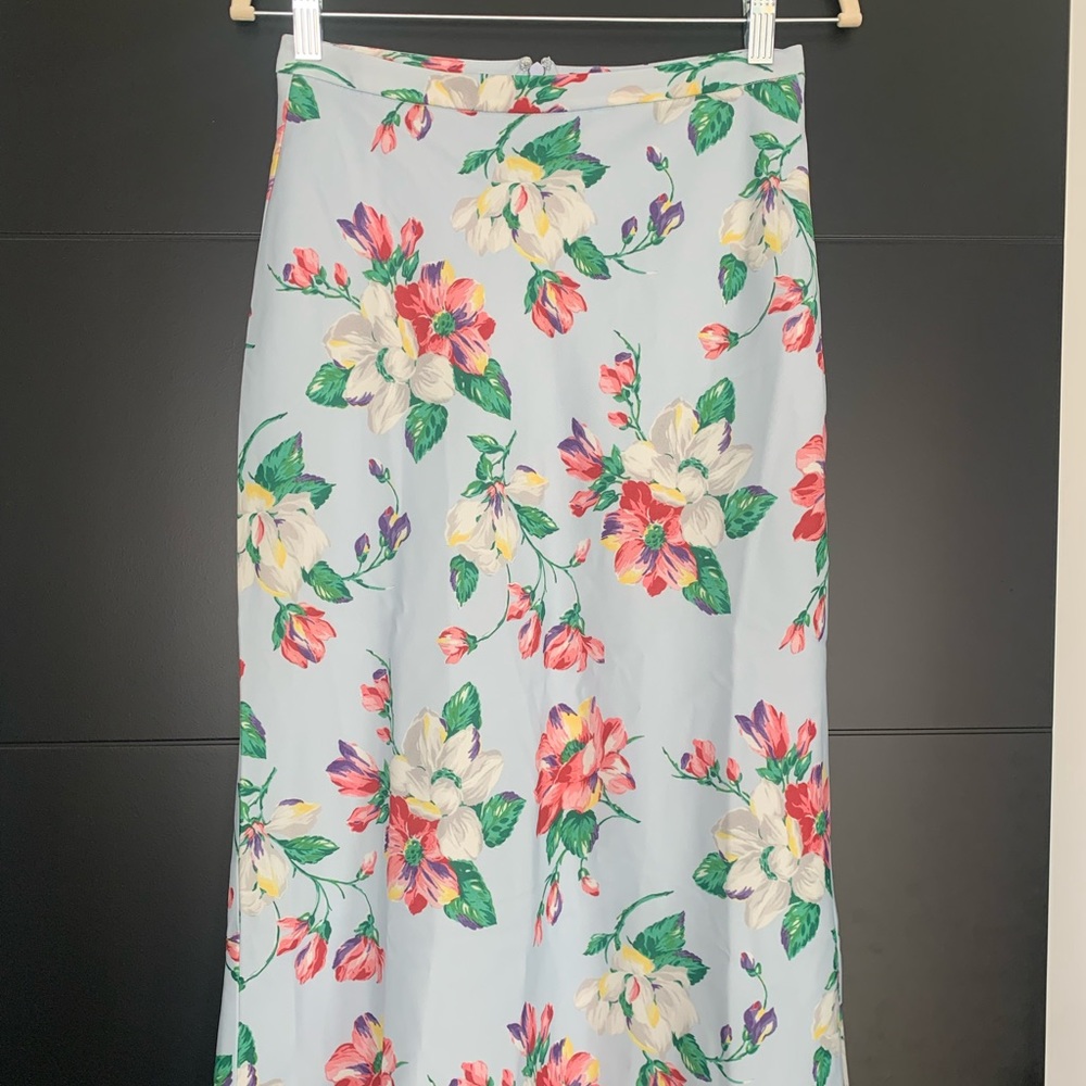 Majorelle midi floral skirt